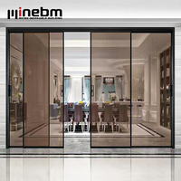 Système de porte coulissante invisible à cadre fin en verre, design moderne et personnalisé