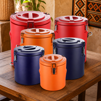 Ensemble de 3, 4 ou 5 pièces – Conteneur alimentaire isotherme rond en acier inoxydable de 5L à 100L pour distributeurs de services alimentaires (OEM)