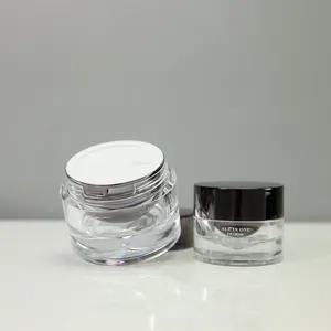 2024 WXZ Luxus mattierte schwarze Hautpflegecreme Verwendung kosmetisches Glas Creme-Glas 30 ml 50 ml mit Deckel Augencreme 30 g / 50 g
