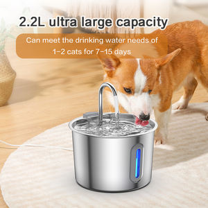 2025 Novo Aço Inoxidável Automático Cat & Dog Fonte de Água 2.2L Bomba Silenciosa Multi-Filtro High-end Indoor Pet Fountain - Product Image 2