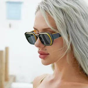 Partagas moda trend tasarımcı özel Logo çift köprü plastik UV400 Shades güneş gözlüğü güneş gözlüğü erkekler için