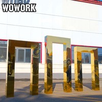 Arche de mariage dorée en miroir SST WOWORK 2026 en gros pour la décoration d'événements et de fêtes