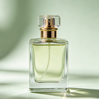 Flacon de parfum élégant en verre ondulé carré 30/50/100ml avec couvercle côtelé, étanche, personnalisable pour usage quotidien et voyage