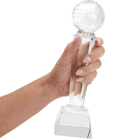 Trophée de golf en cristal de Guangzhou LOGO personnalisé, trophée vierge en cristal de boîte-cadeau
