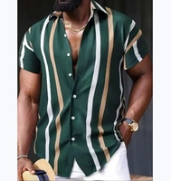Chemise décontractée pour homme à col boutonné, à manches courtes, en tricot, à imprimé hawaïen, séchage rapide, pour l'été et la plage
