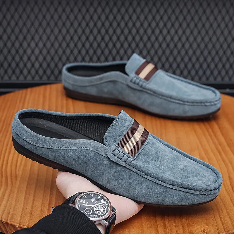 Nuovo Design all'ingrosso della fabbrica pantofola donna su misura moda Casual pigro persona soffice suola per gli uomini scarpe scamosciate