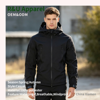 Veste de course imperméable de luxe unisexe en toile longue à col montant, douce et résistante aux intempéries, bleue, pour sports de plein air