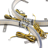 Kit de feux de roue Switchback 12 rangées avec animation de démarrage blanche Fonction de clignotant ambre 17 pouces Lumière d'anneau de roue pour camion
