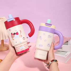 Mug isotherme double boisson Mega en acier inoxydable 316, grande capacité, avec paille, pour voyage et bureau - Product Image 4