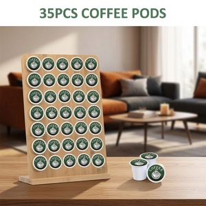 Support de rangement pour capsules de café en bambou, organisateur de dosettes, support de rangement pour bureau, cuisine, café, vente en gros, logo personnalisé, OEM, écologique - Product Image 1