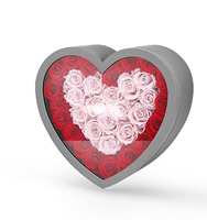 Couverture transparente Offre Spéciale personnalisée Emballage de rose en forme de cœur de luxe Boîtes cadeaux de fête des mères pour les fleurs et l'amour