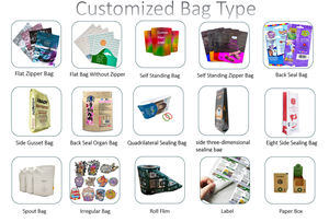 Bolsa Doypack de Papel Kraft Blanco y Plástico Laminado, Impresión Personalizada, Cierre de Cremallera, Bolsa de Embalaje para Alimentos y Dulces, Venta al por Mayor - Product Image 4