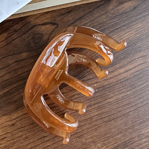 ชุดกรงเล็บขนปลาฉลามอะซิเตทขนาดใหญ่รูปผีเสื้อปลาหมึกสีน้ำตาลสไตล์เกาหลีสำหรับผู้หญิง - Product Image 3