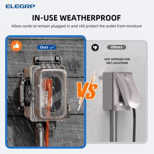 ELEGRP UL GFCI Outlet intempéries Outdoor Outlet Capa em Uso Capa e Box <span class=keywords><strong>Kit</strong></span> para Decorador Elétrica - Product Image 3