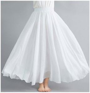 Promotion Exceptionnelle <span class=keywords><strong>Jupe</strong></span> Longue en Coton Nouvelle Mode pour Femme, Couleur Unie, Taille Élastique, Grand Balancement, <span class=keywords><strong>Jupe</strong></span> Douce pour Femme - Product Image 5