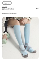 Chaussettes de compression en nylon tricoté Meikes pour le sport d'été, chaussettes longues élastiques pour la course et l'entraînement