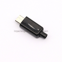 Conector macho Micro USB de 5 pines, soldadura negra/blanca para accesorios de cable de datos DIY