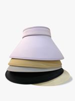 Sombrero de verano para mujer con protección solar, a rayas, de ala ancha, de seda helada, hueco, ajustable, para deportes al aire libre, PVC, venta al por mayor