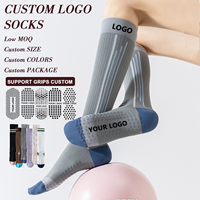 Chaussettes de course personnalisées de haute qualité avec impression numérique par compression pour hommes, femmes et enfants, logo personnalisé, antidérapantes, motif