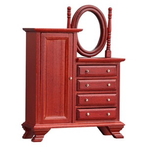 Armadio Guardaroba in Stile Europeo in Miniatura 1:12 per Casa delle Bambole, Scenografia in Micro Paesaggio, Ornamenti per Scenari di Gioco con Cibo, in Legno - Product Image 5