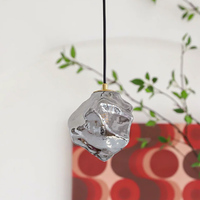 Luminaire suspendu en verre en forme de glaçon, style minimaliste, moderne, LED à intensité variable, blanc chaud, pour chambre à coucher, salle à manger