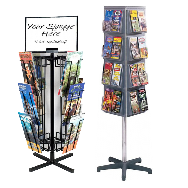 Apache Customized Metal Poster Display Rack for Book Store Supermarket Shelves