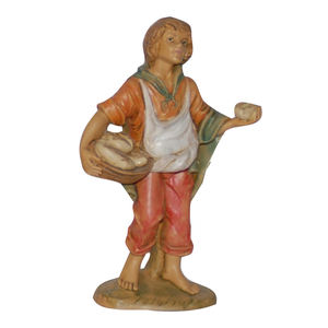Statuetta di Pastore in Legno Modello LUX, Macchina per il Pane, Altezza 13 cm - Product Image 1