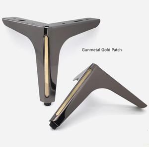 1/4 pezzo Anti-ruggine e Anti-corrosione gambe per divano nero tre punte supporto gambe coltello comodino <span class=keywords><strong>piedi</strong></span> per TV mobile piede - Product Image 1
