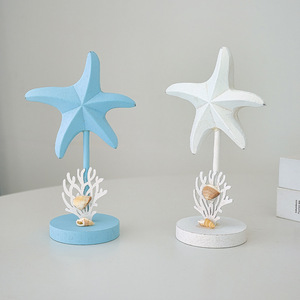 Artesanías Decorativas de Madera con Forma de Estrella de Mar, Estilo Mediterráneo, Color Sólido, Redondas, para Decoración de Mesa en Hogar o Restaurante - Product Image 2