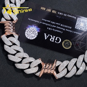 Probador de diamantes de paso de 4 filas de 18MM, 925 Plata, chapado en oro blanco, alambre de Hip Hop helado, <span class=keywords><strong>cadena</strong></span> de eslabones cubanos de diamante Moissanite de peluquero - Product Image 2