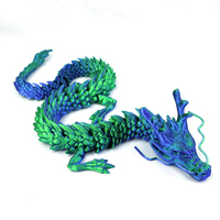 Grand dragon imprimé en 3D, énorme dragon articulé en cristal, jouet anti-stress, figurine de dragon 3D géante et flexible, cadeau d'anniversaire pour garçons et filles
