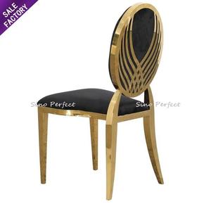 Atacado Aço Inoxidável Frame Casamento Hotel Móveis Cadeira Round Back Carve <span class=keywords><strong>Leather</strong></span> Dining <span class=keywords><strong>Chair</strong></span> - Product Image 1