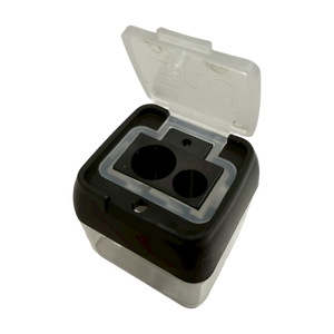 Taille-crayon ABS à 2 trous, 3,5x3,5x3,5 cm, fourni directement par l'usine, vente en gros du fabricant, taille-crayon à double trou - Product Image 3