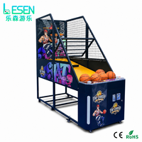 Machine d'arcade de basket-ball nationale à monnayeur pour centre de jeux, jeu de tir de basket-ball de rue avec éclairage néon