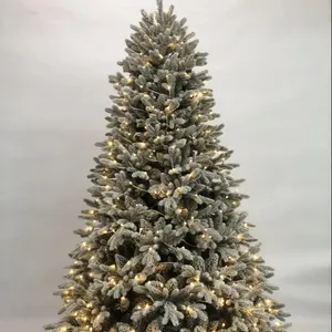 Arbre de Noël personnalisé d'intérieur direct d'usine arbre de Noël artificiel réaliste flocon de neige en PE floqué en gros