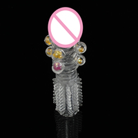 Manchon pénien réutilisable de haute qualité en forme de dragon amusant avec perles colorées, meilleur préservatif à picots sexy pour homme, pour retarder l'éjaculation