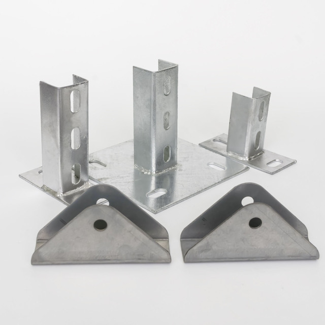 Galvanizing Steel Pv Mounting Bracket Triangular Connector Base Accessories Solar Panels Metal Fittings