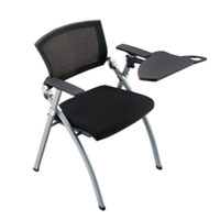 Chaise de conférence moderne avec tablette d'écriture pliable et étagère à livres, sièges de séminaire rouges de haute qualité pour centre de formation