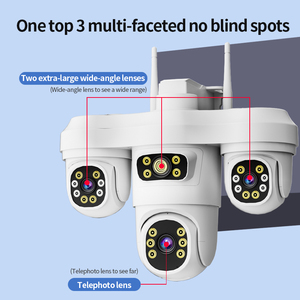 Máy ảnh 6MP video HD 1080P LED ánh sáng ngoài trời tầm nhìn ban đêm con người phát hiện PTZ Màn hình ba ống kính tự động báo động - Product Image 2