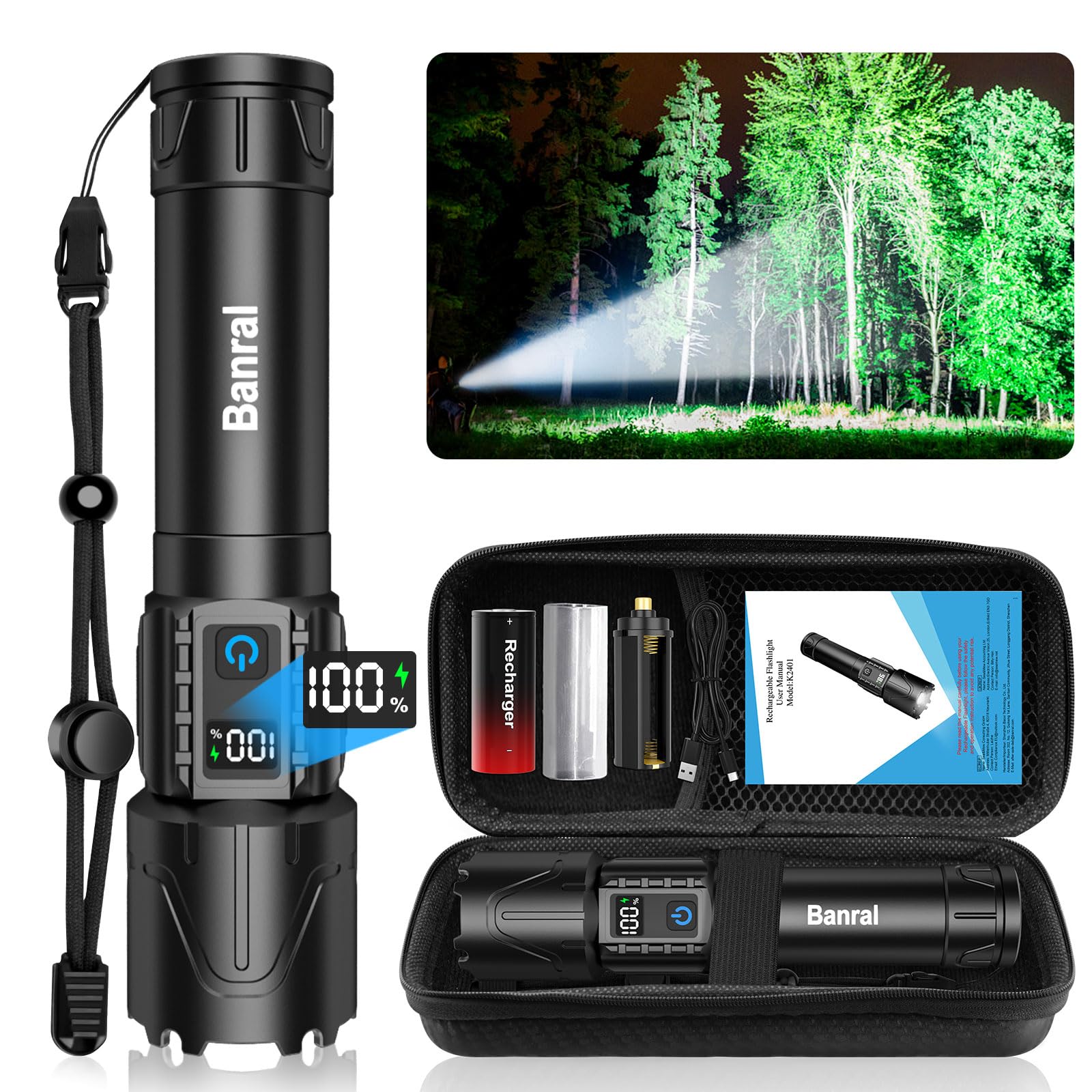 3 Lampes Torches LED Porte-clés Rechargeables USB-C - Étanches, 6 Modes, Pour Randonnée, Camping, Urgence