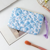 Sac de rangement pour cartes personnalisé pour femmes, motif floral, minimaliste, matelassé, pour rouge à lèvres, cadeaux, porte-monnaie matelassé, portefeuille portable