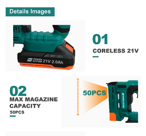 Chiodatrice/Graffatrice <span class=keywords><strong>a</strong></span> Batteria 2-in-1 CN20 21V, 15-32mm, Anti-inceppamento, per Lavorazione del Legno e Decorazione Mobili, Kit Utensili Professionali - Product Image 2