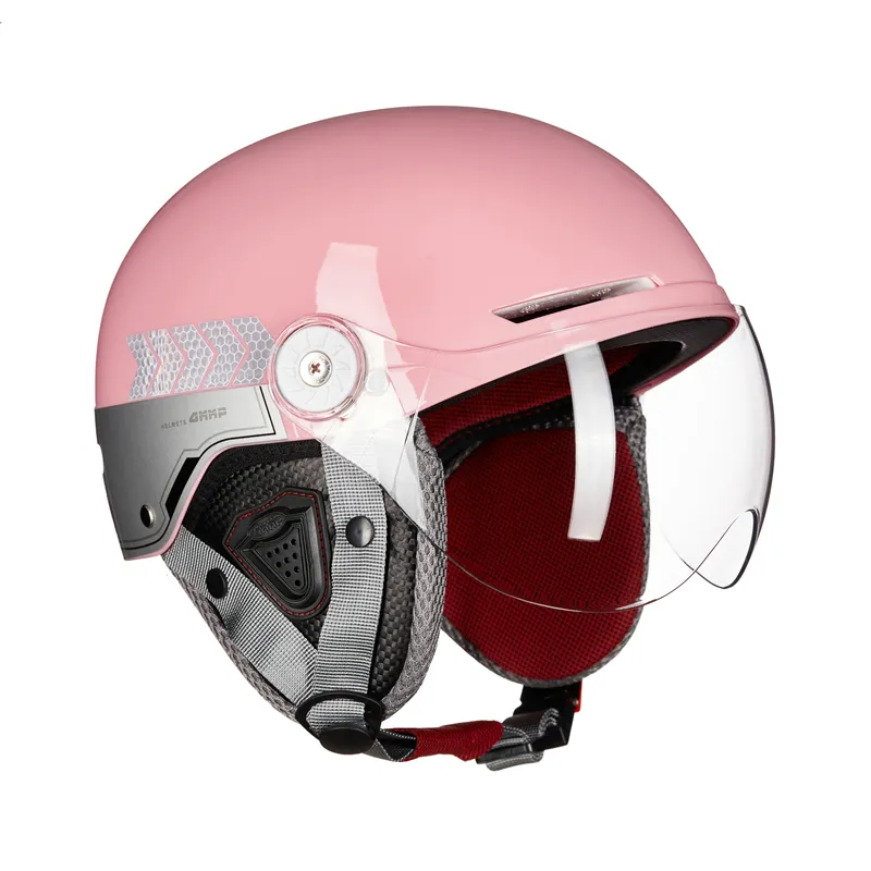 Cascos de motocicleta estilo piloto abatibles con doble visera abierta de media cara para mujer