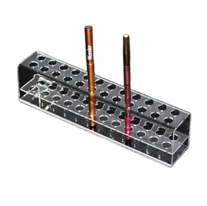 24 Hole Clear Acryl Borstel Display Pen Standhouder Helder Plastic Lipsticks Display Acryl Vrijstaand Eyeblow Potlood Houder