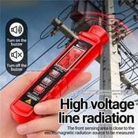 ANENG GN902 Detektor Radiasi Elektromagnetik Portabel LCD Alarm Cahaya Pengukur Suhu Dosimeter dengan Resolusi V/m