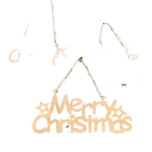 Letrero creativo con letras huecas de Feliz Navidad, decoración navideña para el hogar, colgante artesanal de madera - Product Image 1