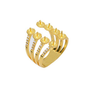 Anneau ouvert en argent S925 japonais et coréen, bouche mobile avec 5-6 perles multiples, plaque à 8 perles, bijoux en perles DIY - Product Image 5