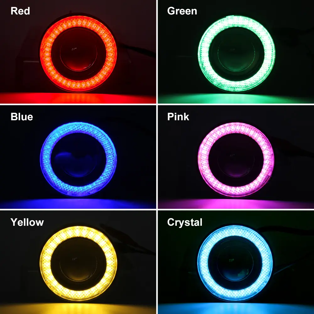 HAIZG vente chaude super lumineux Halo ange oeil anneau COB Led phares antibrouillard haute puissance 2.5/3/3.5 pouces bonne qualité voiture led antibrouillard