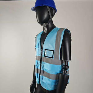 Gilet di Sicurezza Blu ad Alta Visibilità Senza Maniche con Multi-Tasche e Riflettenti Multifunzionali - Product Image 4