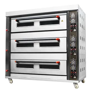 Commercial 3 Deck 9 Tray Gas Bakery Oven For Commercial Kitchen